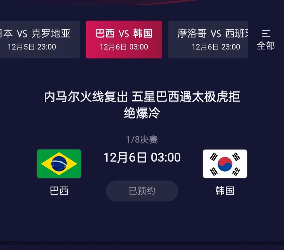 巴西VS韩国比分预测分析